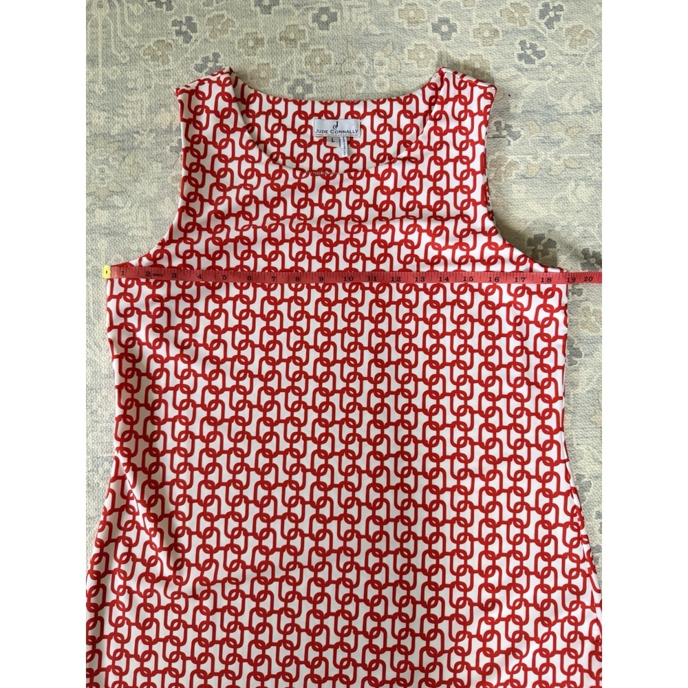 Jude Connally Chain Link Dress - Red Orange White Sleeveless NWOT - Picture 7 of 8